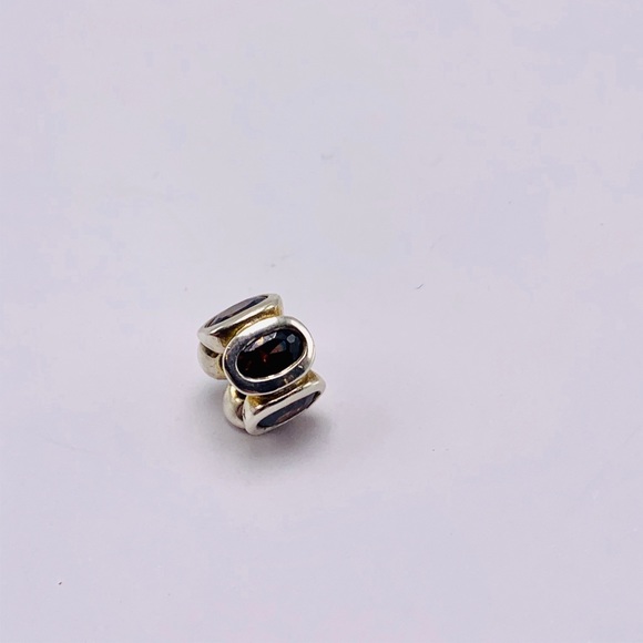 EUC RARE Pandora 790311BCZ Sterling Silver Brown Zirconia Oval Lights Charm - Picture 4 of 9